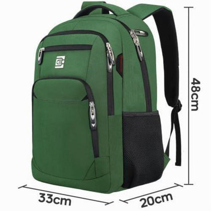 18 Zoll Laptop Rucksack Herren – Schulrucksack Militärgrün mit Gepäckgurt