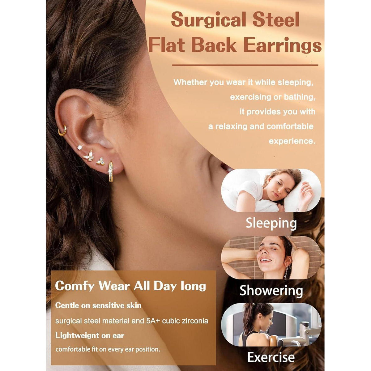 13 Paar Ohrringe Set Damen | Helix Piercings Gold Silber