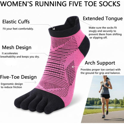 Damen Zehensocken 6er Pack – Atmungsaktiv & Sportsocken 39-42