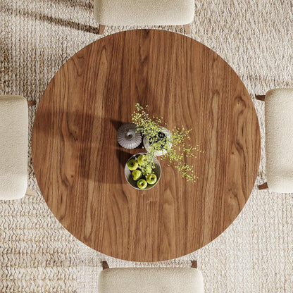 Runder Esstisch für 2 Personen | 80cm Küchentisch Holzfuß Rustic Braun