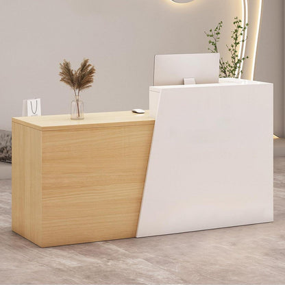 Empfangstheke mit Schublade & Ablage – Weiß & Holz 240cm