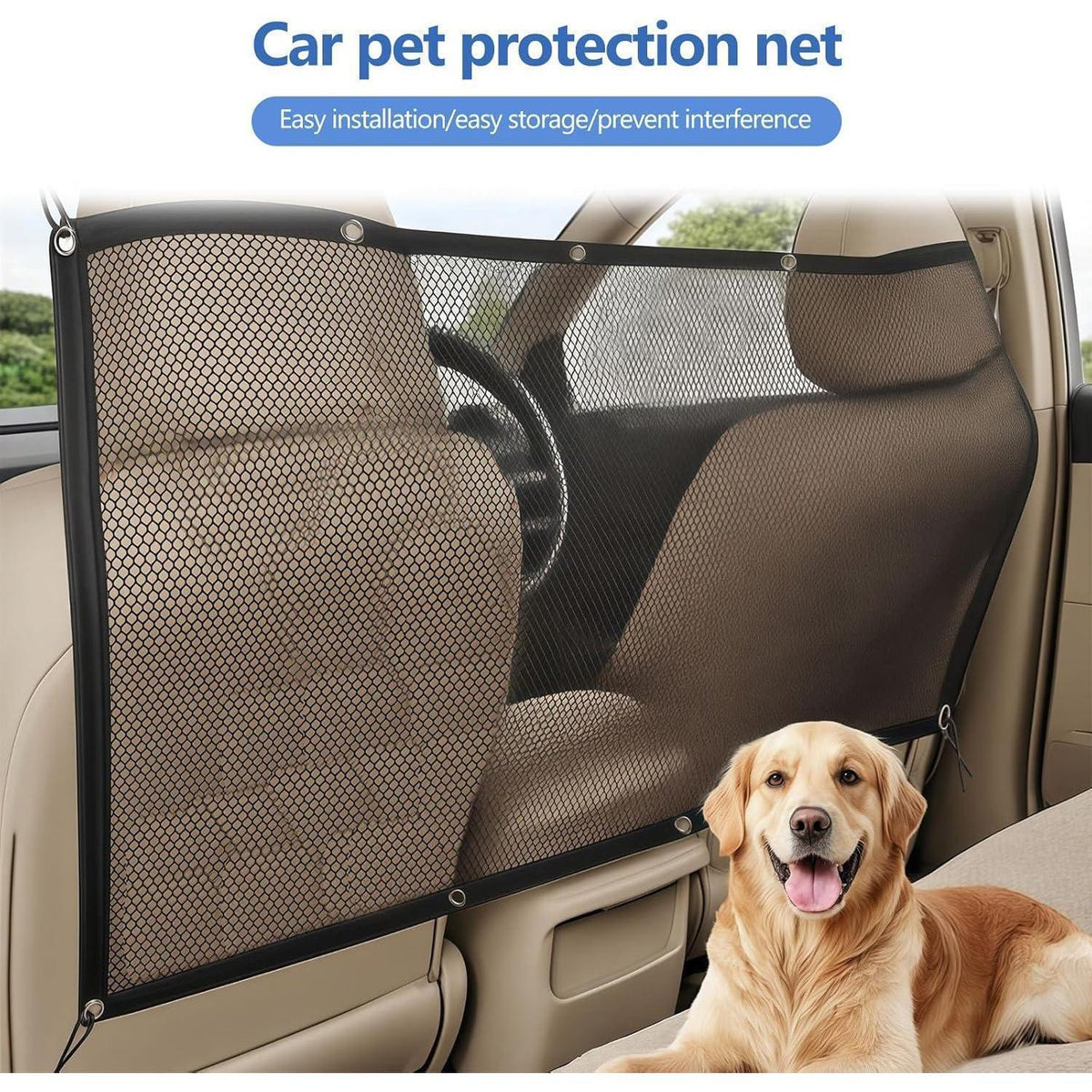 Hundegitter Auto – Trennnetz für Rücksitz & Kofferraum