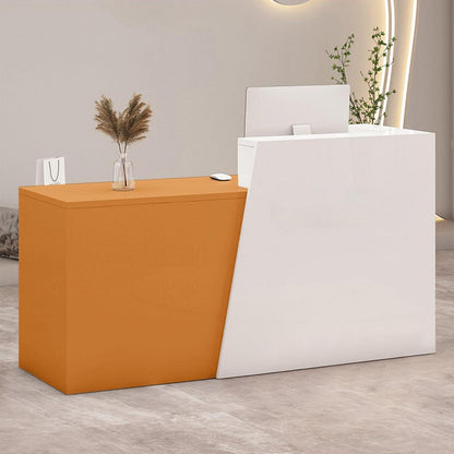 Empfangstheke mit Schublade – Weiß & Orange, 230cm