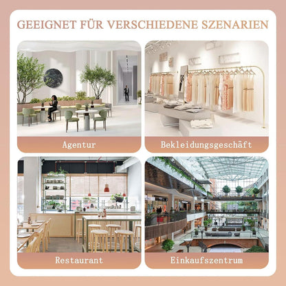 Empfangstheke mit Schublade & Ablage – Weiß + Holzoptik 240cm