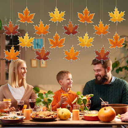 Herbstdeko Ahornblatt – 16er Set Fensterbilder für Thanksgiving