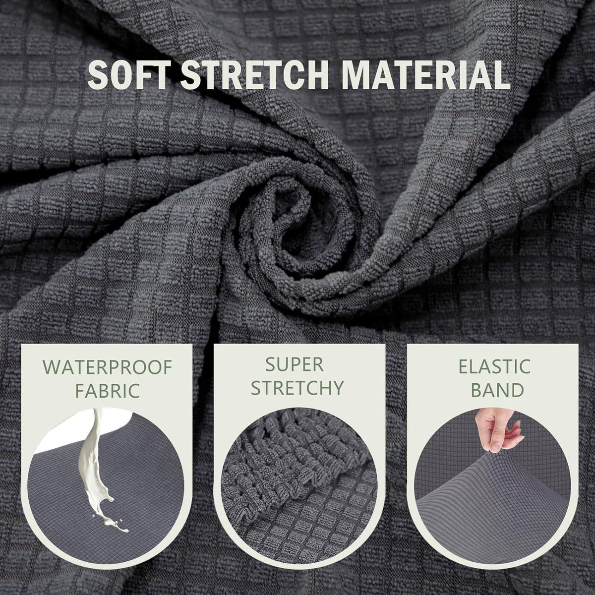 Stuhlhussen 4er Set – Grau, Stretch & Waschbar
