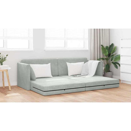 Schlafsofa Bodensofa Hellgrau – Komfortables Wohnsofa mit Bettfunktion