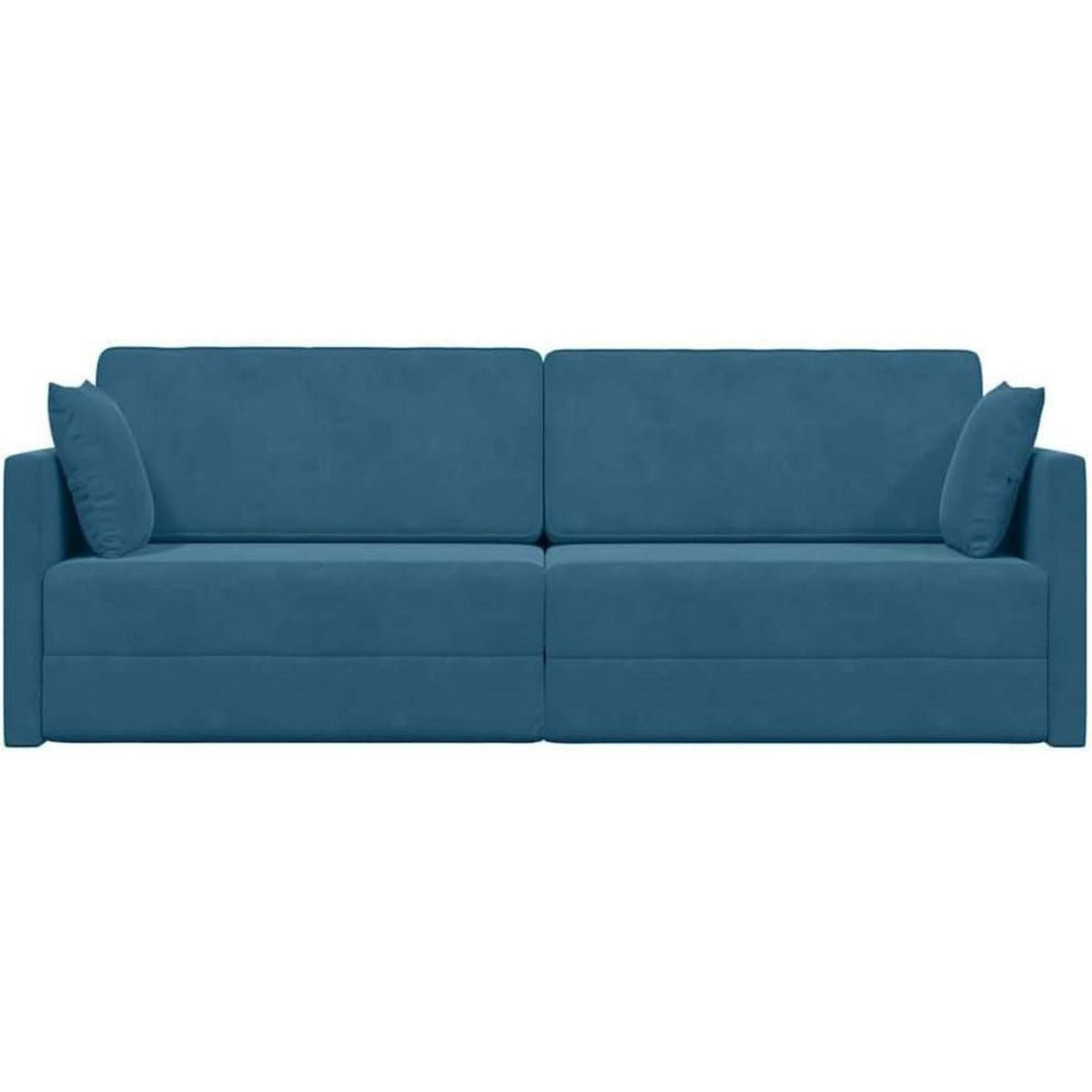 Schlafsofa Bodensofa Blau – Komfortables Samt Sofa mit Pillow Support