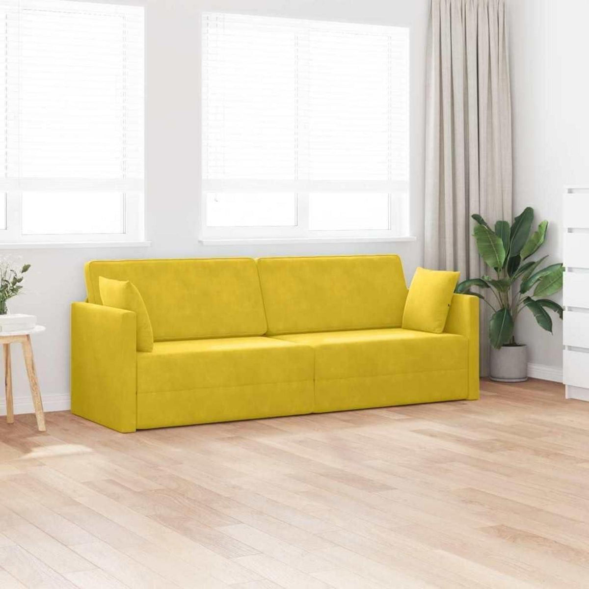 Faltbares Schlafsofa Bodenmatratze Gelb – Bequeme Couch