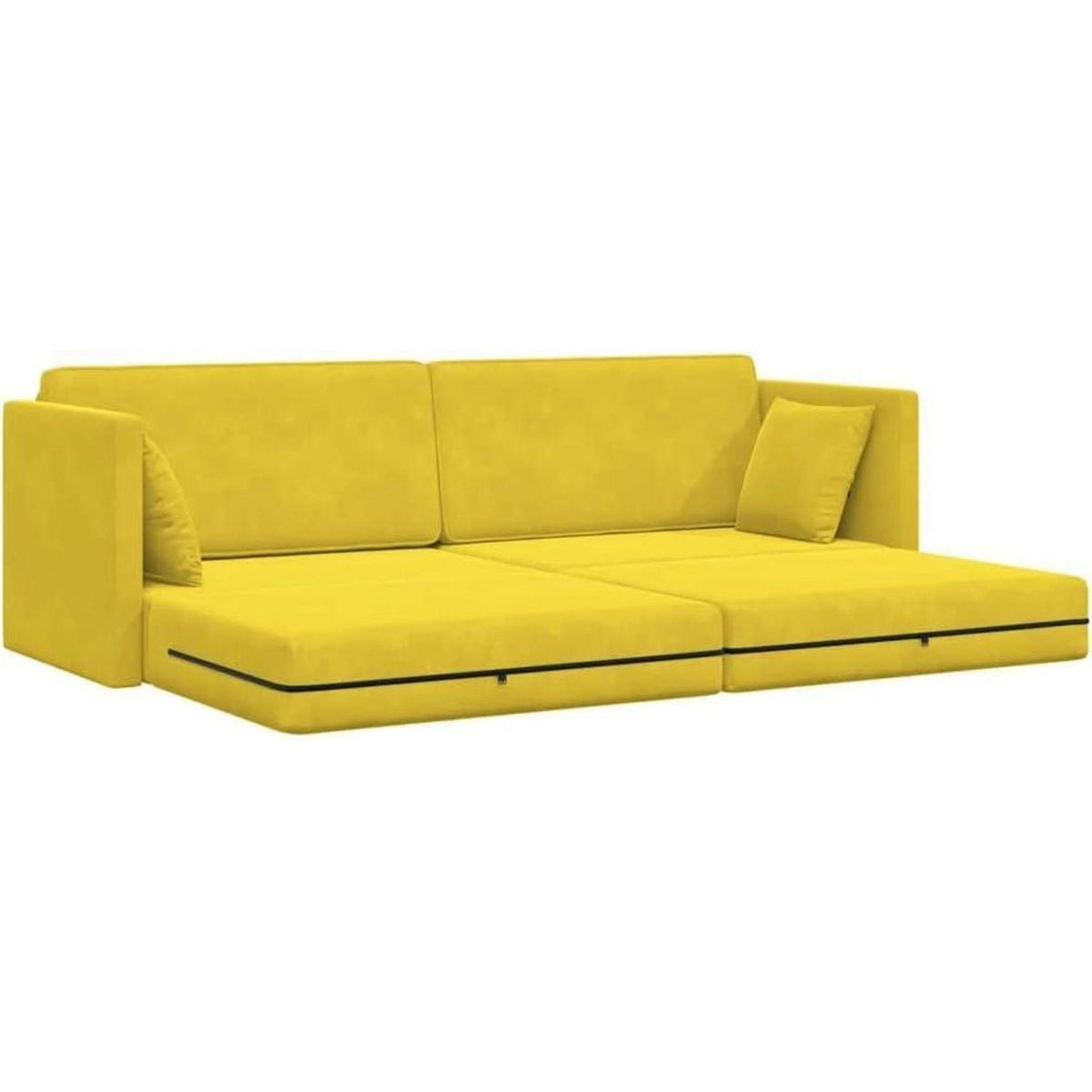 Faltbares Schlafsofa Bodenmatratze Gelb – Bequeme Couch