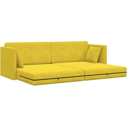 Faltbares Schlafsofa Bodenmatratze Gelb – Bequeme Couch