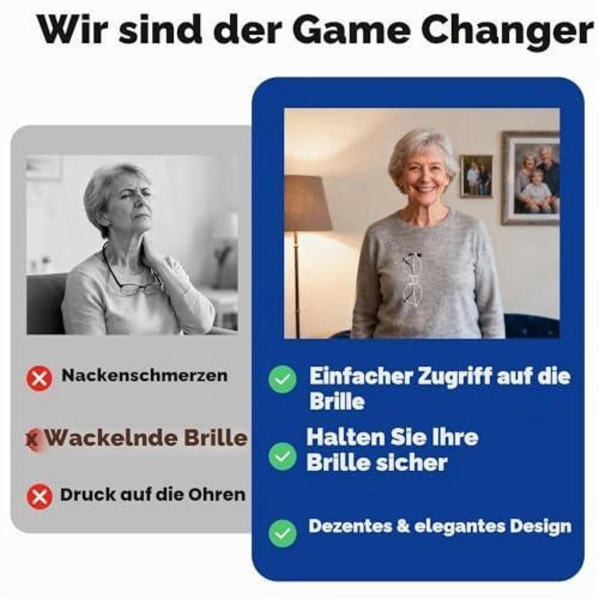Magnetischer Brillenhalter (2er-Set) – Sicherer Clip für Brille & Co.