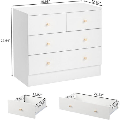 Weißes Sideboard mit 5 Schubladen – 66x33x73 cm