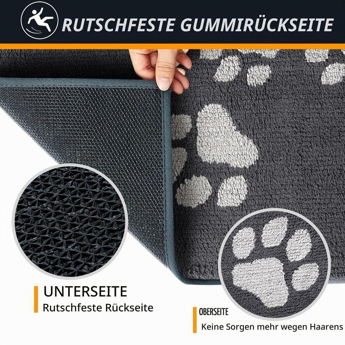 Schmutzfangmatte Grau 60x90 cm – Rutschfest & Wasserabsorbierend