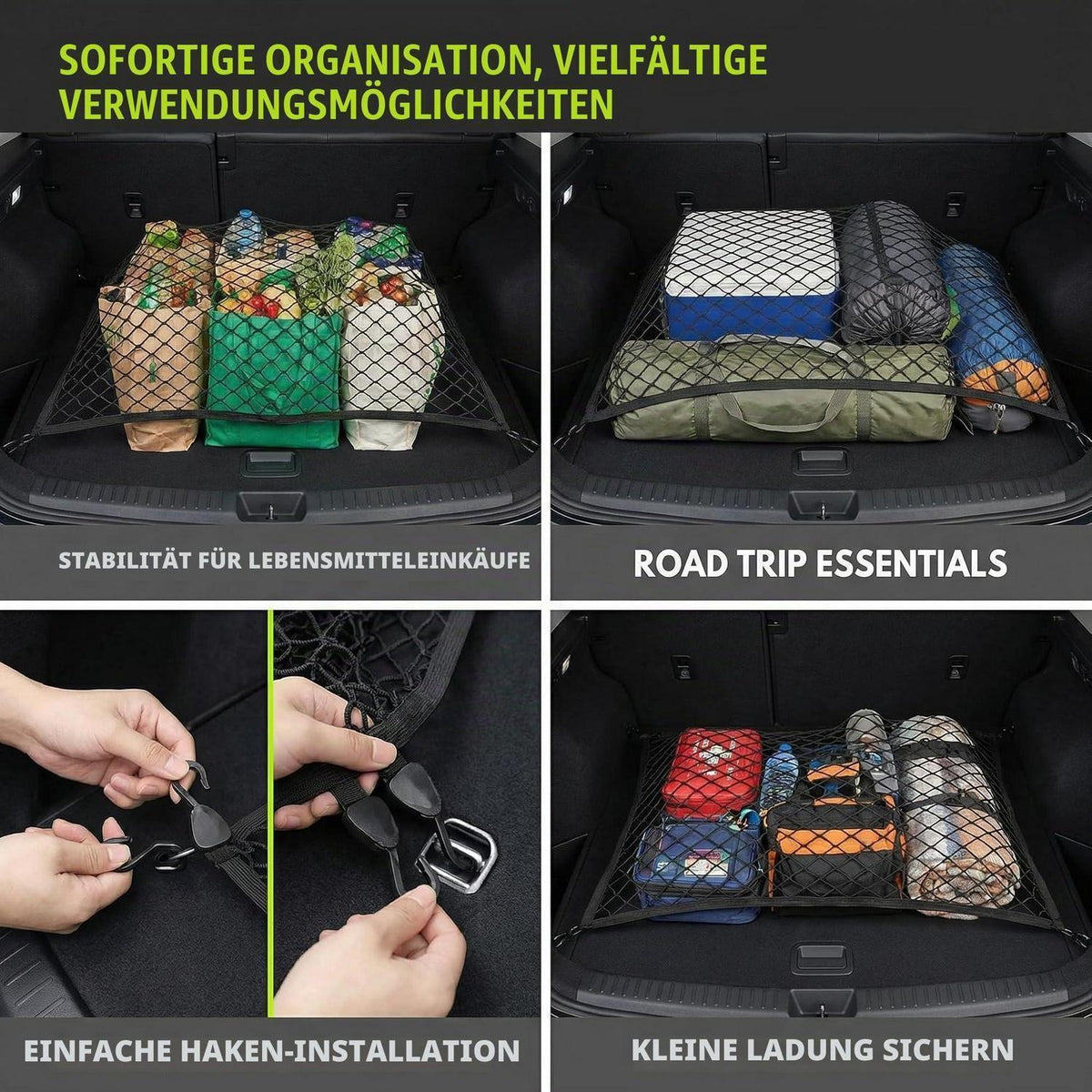 Kofferraumnetz Auto 80x100cm – Dehnbar, Robust & Vielseitig