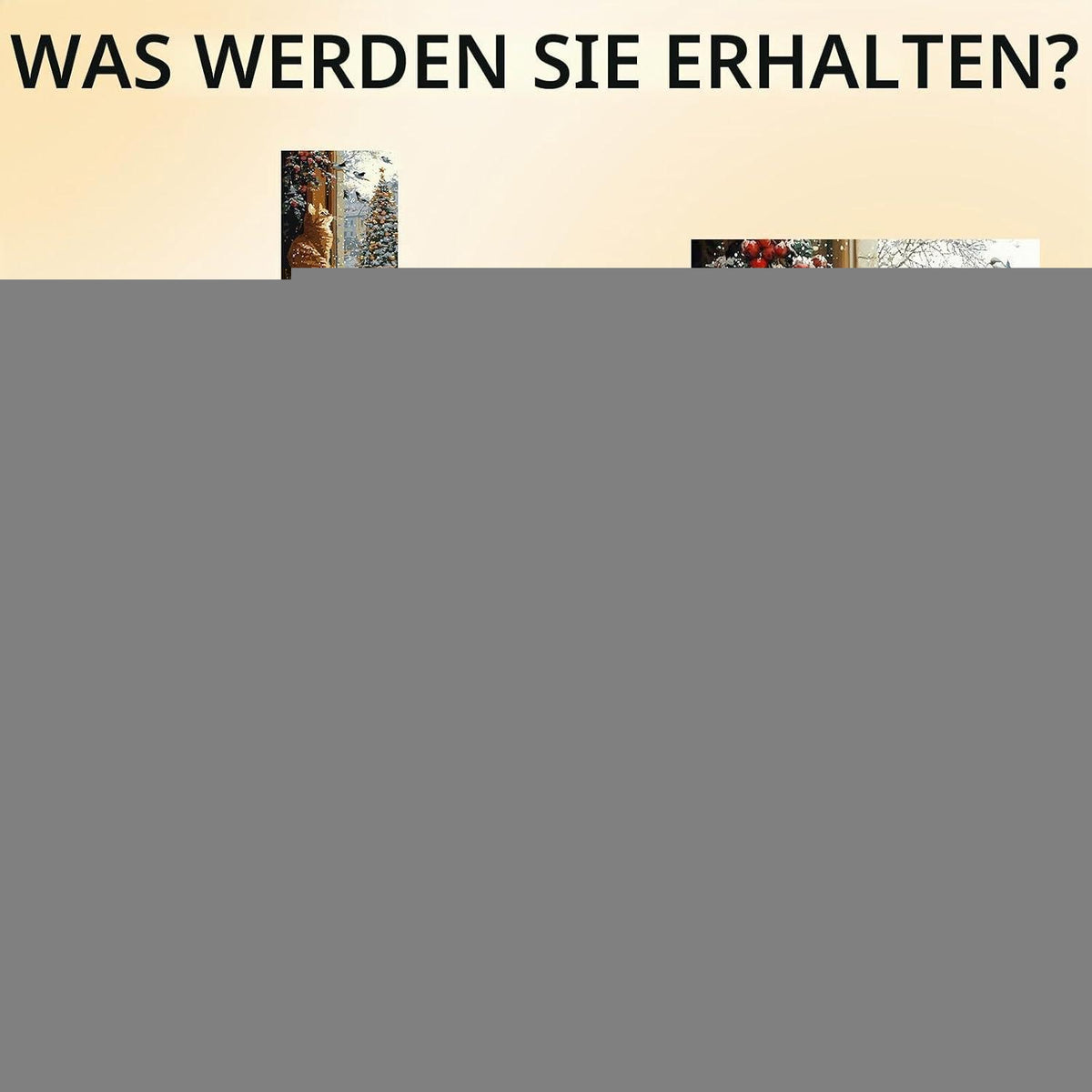 Weihnachtliche Katze Malen nach Zahlen für Erwachsene mit Rahmen