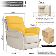 Echtleder Relaxsessel mit Liegefunktion – Komfortabler TV-Sessel Beige