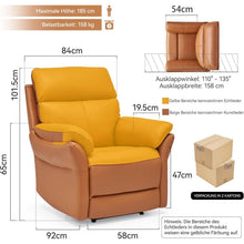 Echtleder Relaxsessel mit Liegefunktion – Komfortabler TV Sessel Orange