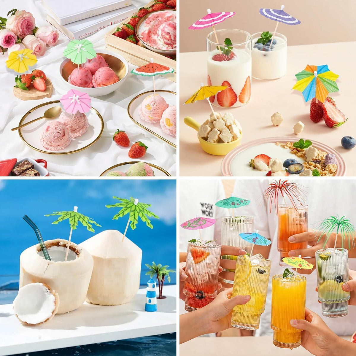 135 Cocktailspieße mit Schirmchen – Party & Bar Deko