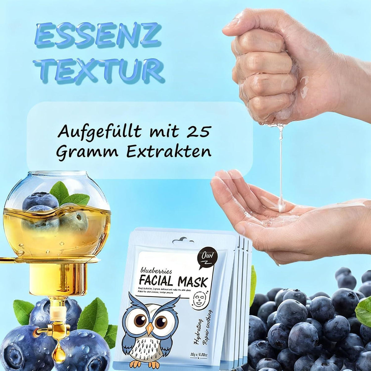 6x Tuchmasken Gesicht – Feuchtigkeit & Pflege für Teenager