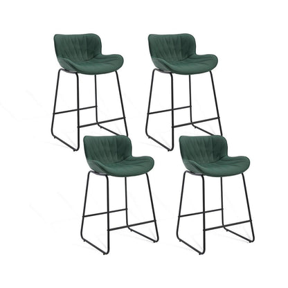 Moderner Barhocker 4er Set mit Steppdesign, Grün