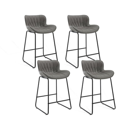 Moderner Barhocker 4er Set Grau mit Steppdesign & Komfort
