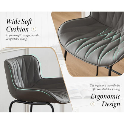 Moderner Barhocker 4er Set Grau mit Steppdesign & Komfort