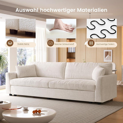 Beiges 2er Sofa – Modernes Wohnzimmer Sofa 266cm