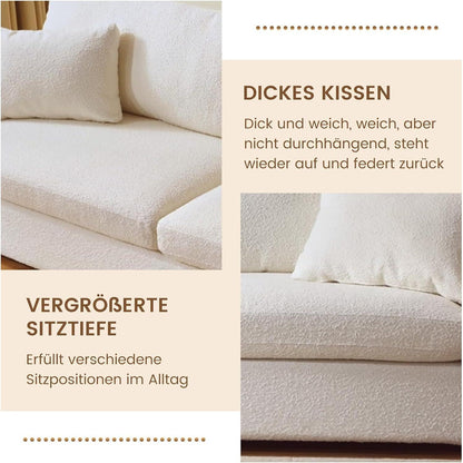 Beiges 2er Sofa – Modernes Wohnzimmer Sofa 266cm