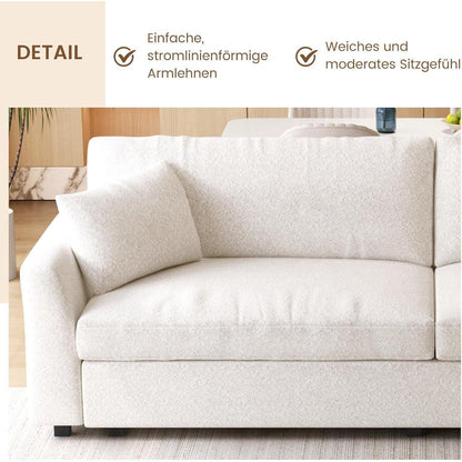 Beiges 2er Sofa – Modernes Wohnzimmer Sofa 266cm