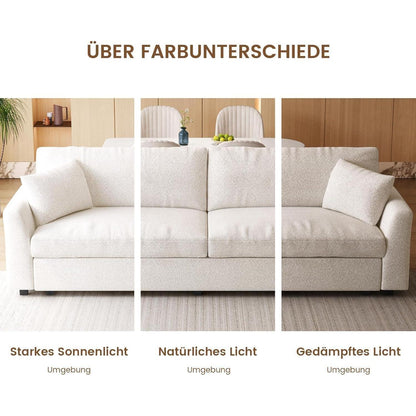 Beiges 2er Sofa – Modernes Wohnzimmer Sofa 266cm