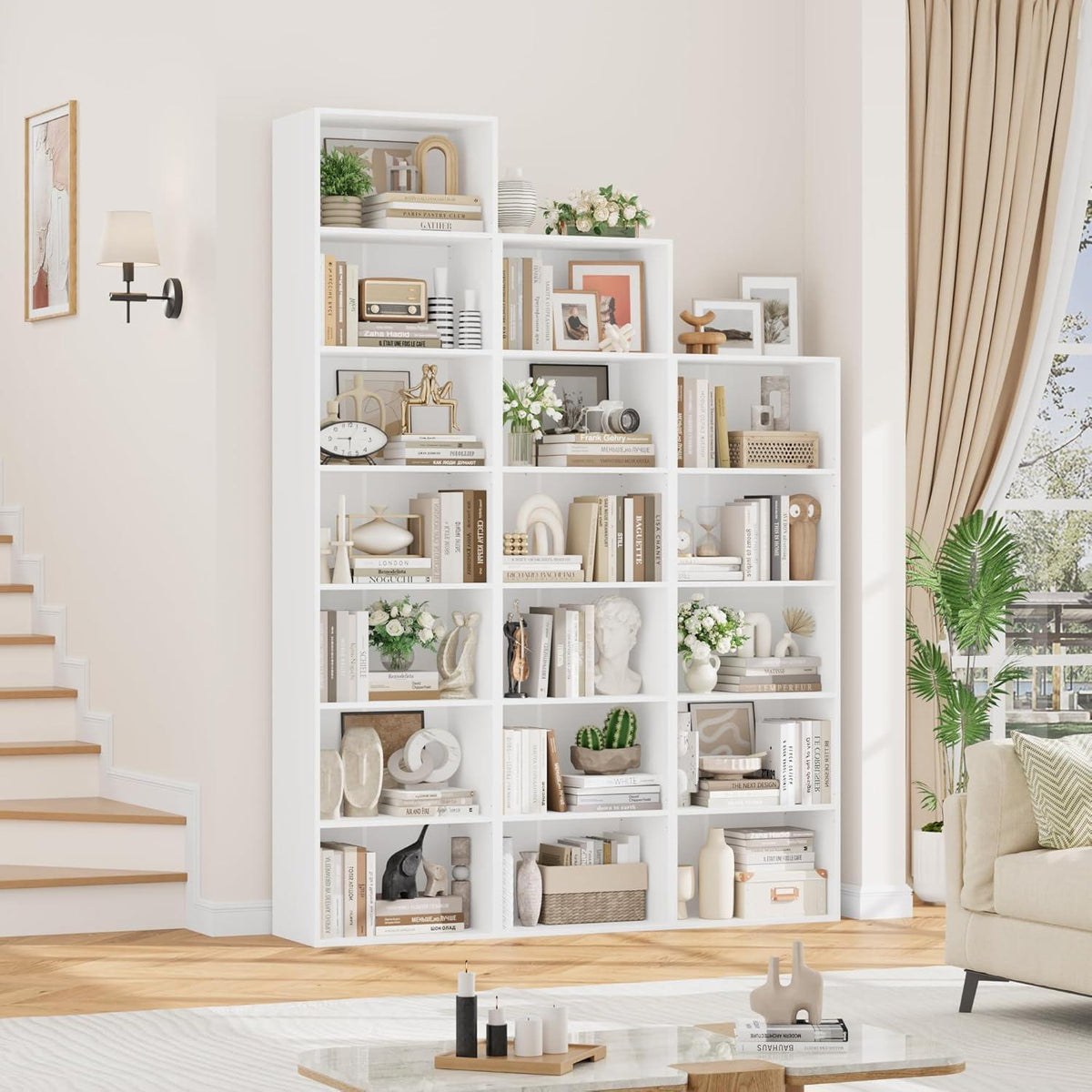 5-Fächers Bücherregal weiß – Modernes Standregal 159cm