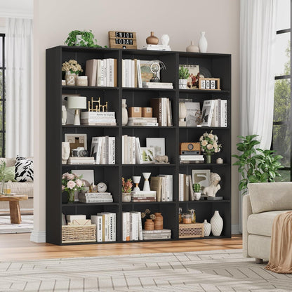 5-Fächers Bücherregal Schwarz – Modernes Standregal 159cm