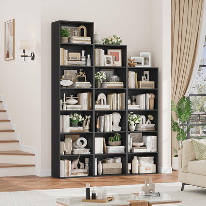 5-Fächers Bücherregal Schwarz – Modernes Standregal 159cm