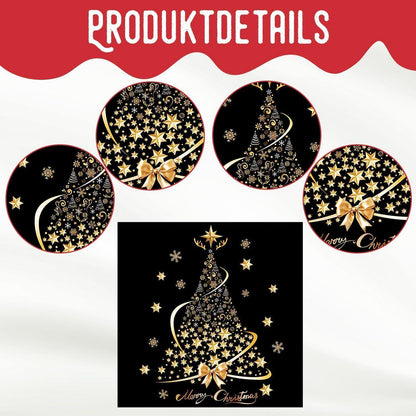 2x Fensterbilder Weihnachten – Goldene Baum Deko Aufkleber