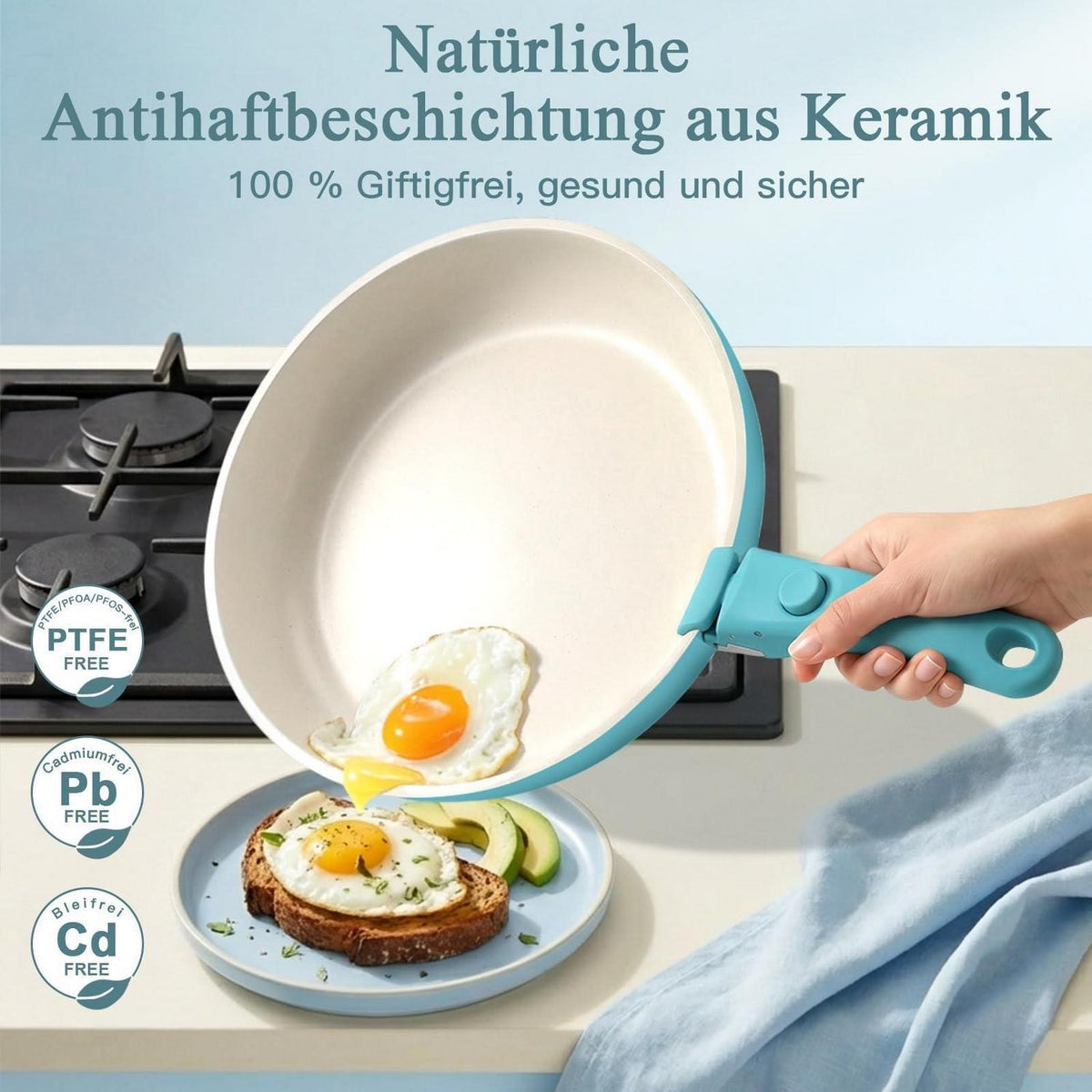 11-teiliges Topfset mit abnehmbarem Griff & Induktionsboden