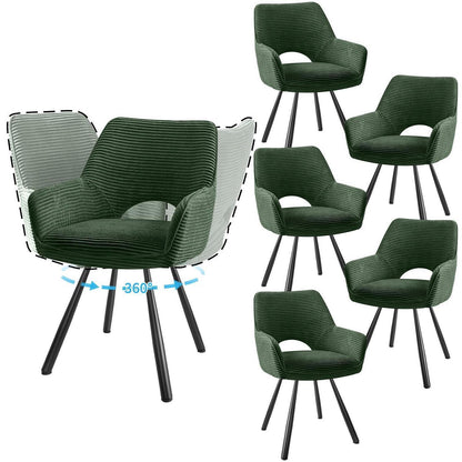6er Set Drehbar Stühle | Grün, Modern & Komfortabel