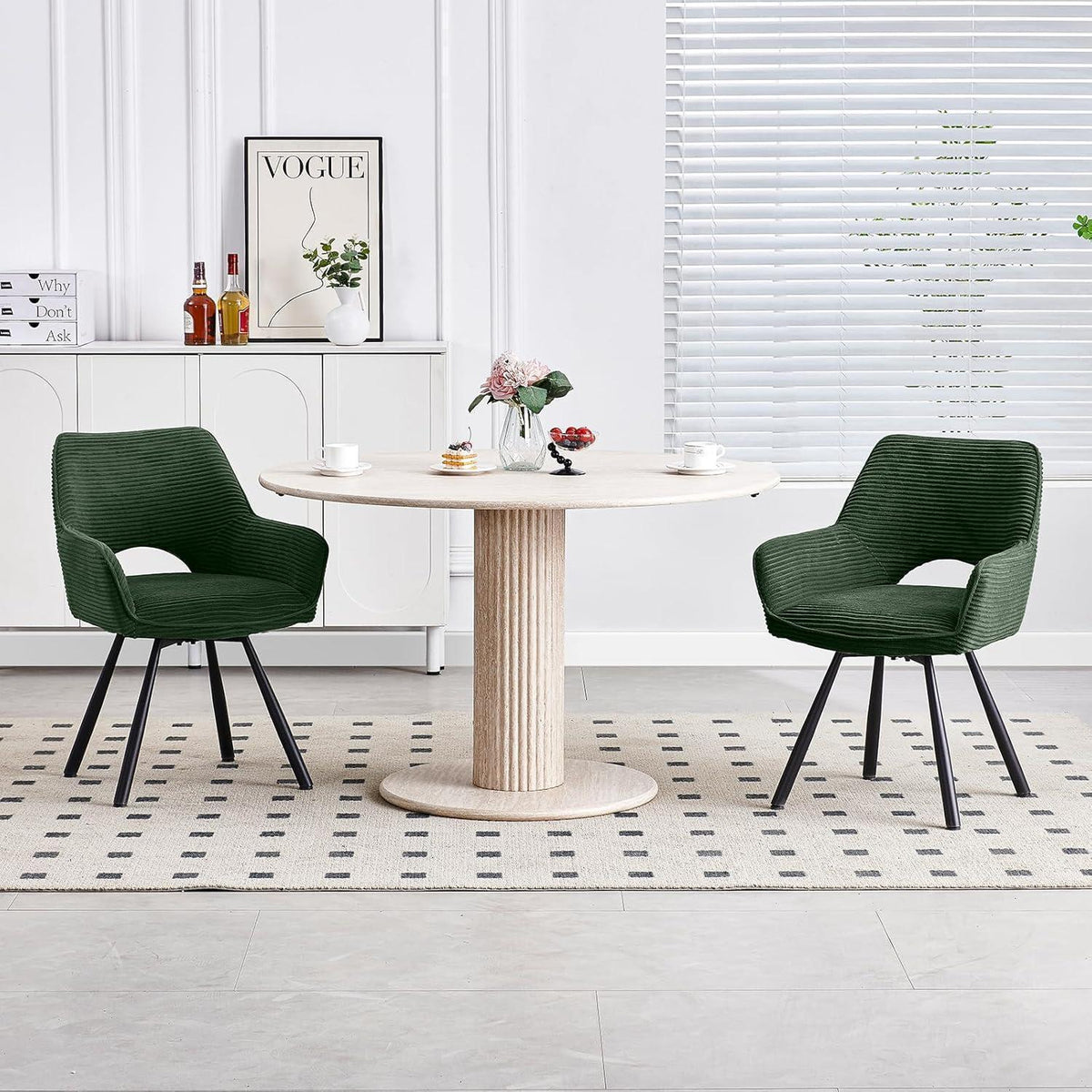 6er Set Drehbar Stühle | Grün, Modern & Komfortabel
