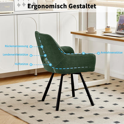 6er Set Drehbar Stühle | Grün, Modern & Komfortabel