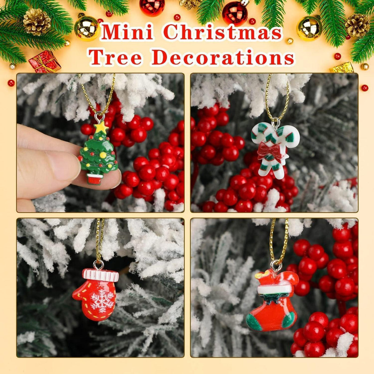 Mini Weihnachtsschmuck 36er Set für DIY Deko