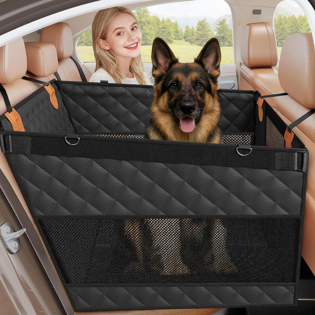 Extra Stabiler Hundekorb Auto Rücksitz für Große Hunde