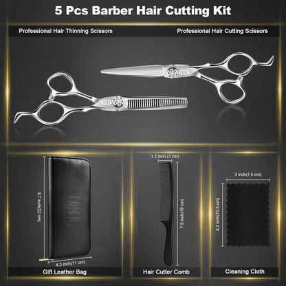 Profi Haarschneideschere Set 440C – 5-in-1 Friseurschere