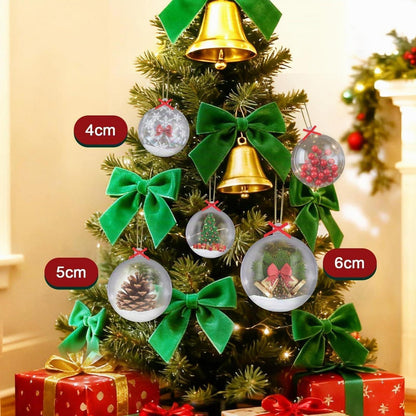 30 Befüllbare Weihnachtskugeln DIY – 4/5/6cm, Transparent