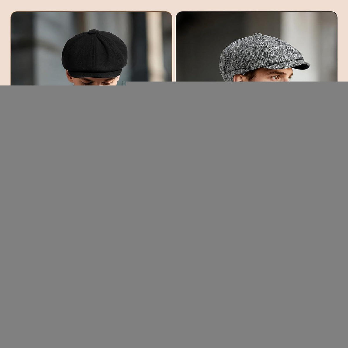 Herren Schiebermütze Baumwolle Flatcap Newsboy Ivy Cap Kaffee