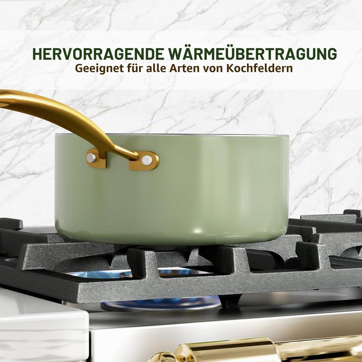 Induktions Kochgeschirr Set mit Antihaftbeschichtung & Kochutensilien