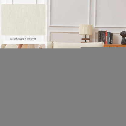 JIEXI Ecksofa mit Schlaffunktion – Beige, 4-Sitzer, L-Form