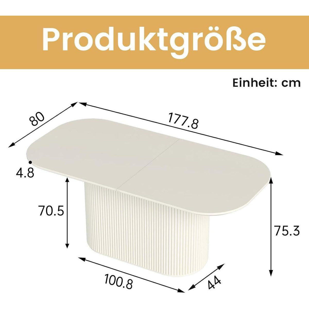 Ovaler Esstisch Weiß Beige – Moderner Küchentisch für Esszimmer