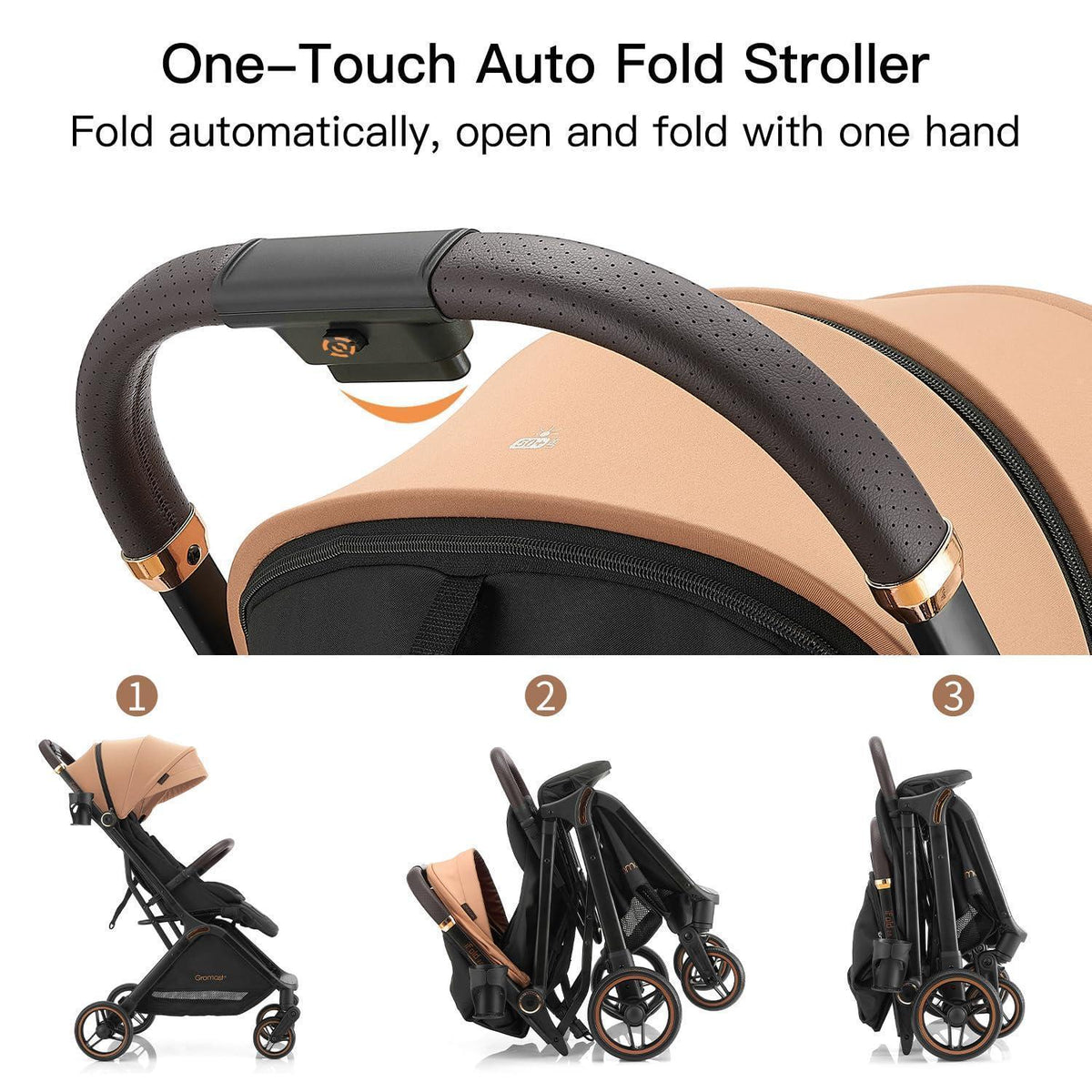 Faltbarer Baby-Kinderwagen – Reisebuggy mit Verstelllehne & UV-Schutz