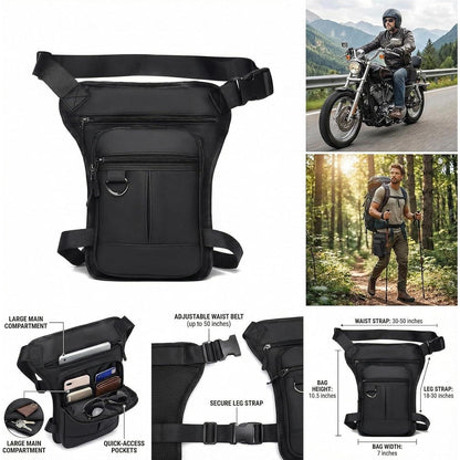 Beintasche Herren – Oxford Stoff Motorrad Hüfttasche Schwarz