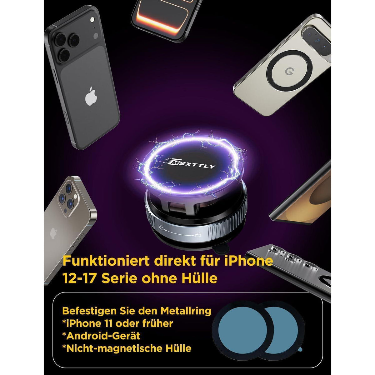 Magnetische Handyhalterung Auto mit Magsafe & Vakuum